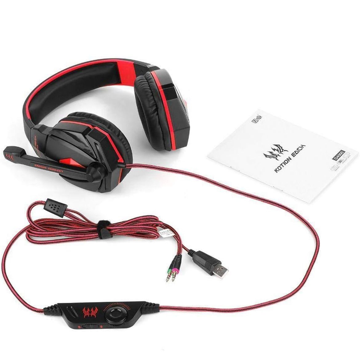 Gaming Headset with Mic and LED