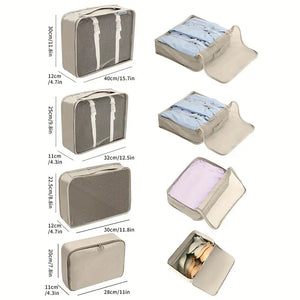 11pcs Solid Color Packing Cubes For Suitcases, Travel Luggage Packing Organizers With Laundry Bag, Compression Storage Shoe Bag, Clothing Underwear Bag Etc