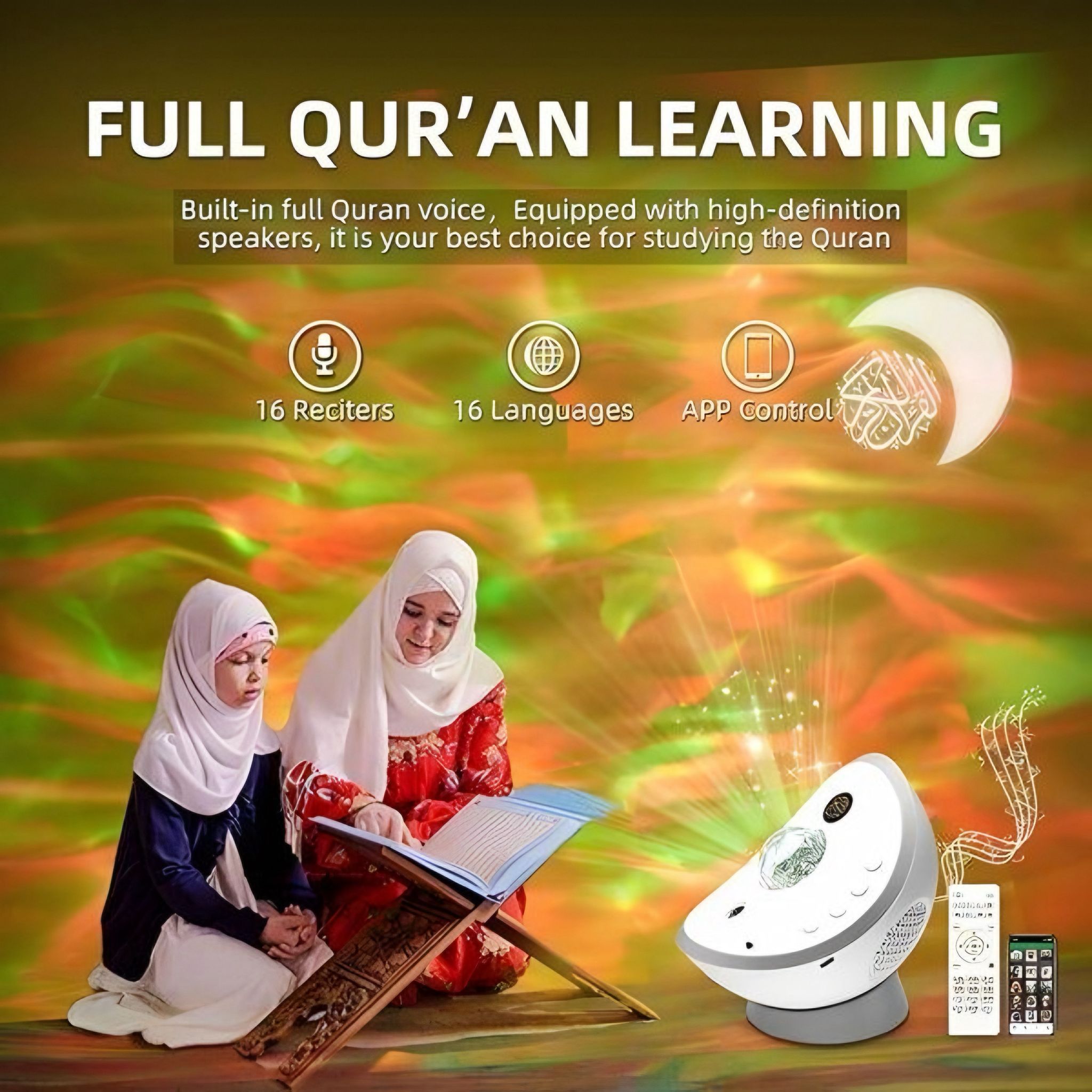 Quran Speaker with Multiple Light Effects